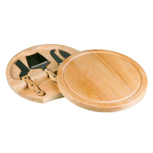 Colt's Fan Legacy Cheese Cutter Set In  Lovely Sliding Bamboo Display Case - Picture 5 of 6